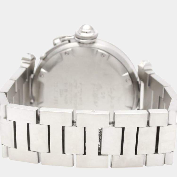 Pre Owned Cartier Pink Stainless Steel Pasha W31024M7 Automatic Women's Wristwatch 35 mm