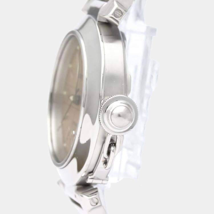 Pre Owned Cartier Pink Stainless Steel Pasha W31024M7 Automatic Women's Wristwatch 35 mm