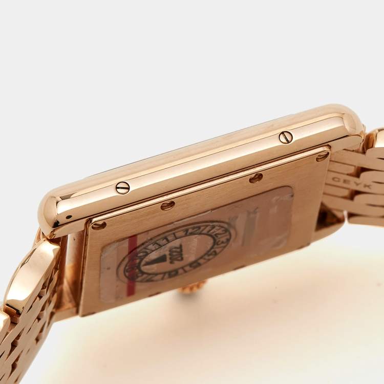 مملوكة مسبقًا Cartier Silver 18k Rose Gold Tank Louis WGTA0024 Women's Wristwatch 21 mm