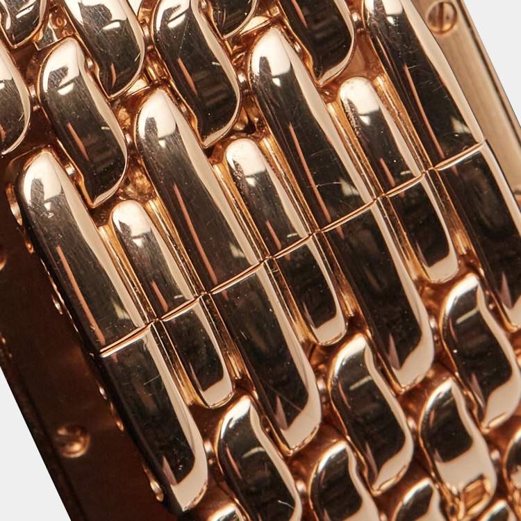 مملوكة مسبقًا Cartier Silver 18k Rose Gold Tank Louis WGTA0024 Women's Wristwatch 21 mm