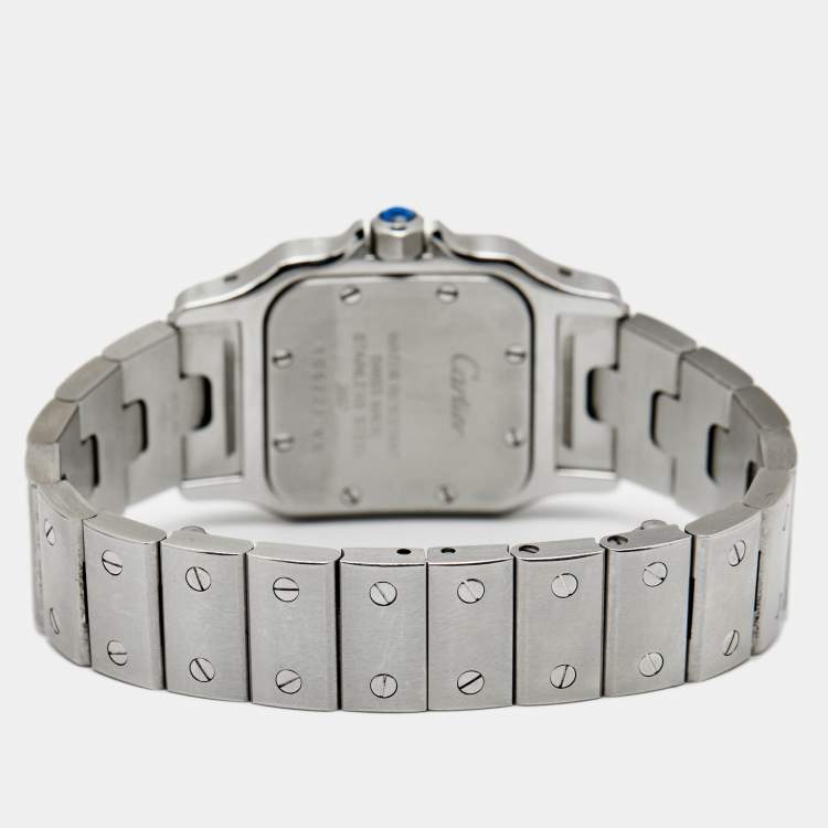 Pre Owned Cartier Silver Stainless Steel Santos Galbee W20056D6 Women's Wristwatch 24 mm