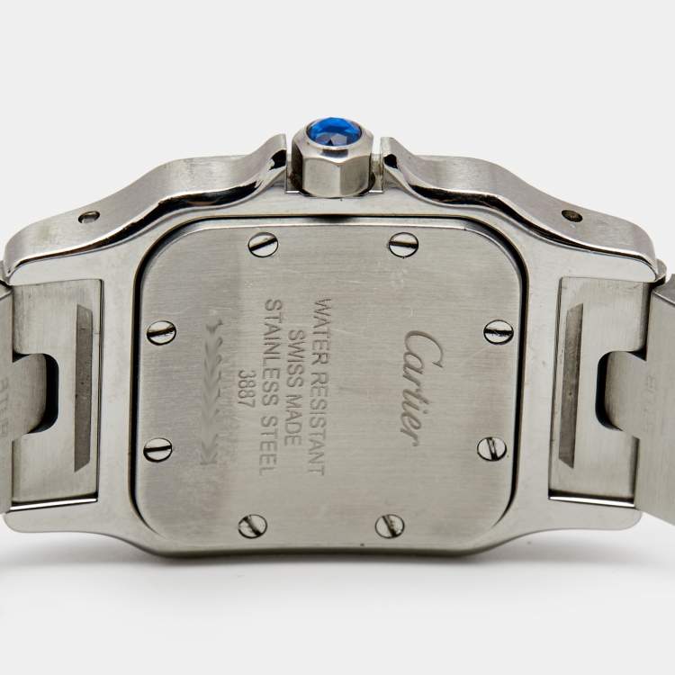 Pre Owned Cartier Silver Stainless Steel Santos Galbee W20056D6 Women's Wristwatch 24 mm