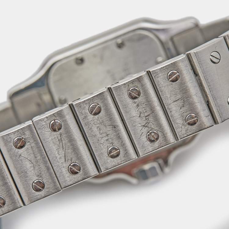 Pre Owned Cartier Silver Stainless Steel Santos Galbee W20056D6 Women's Wristwatch 24 mm