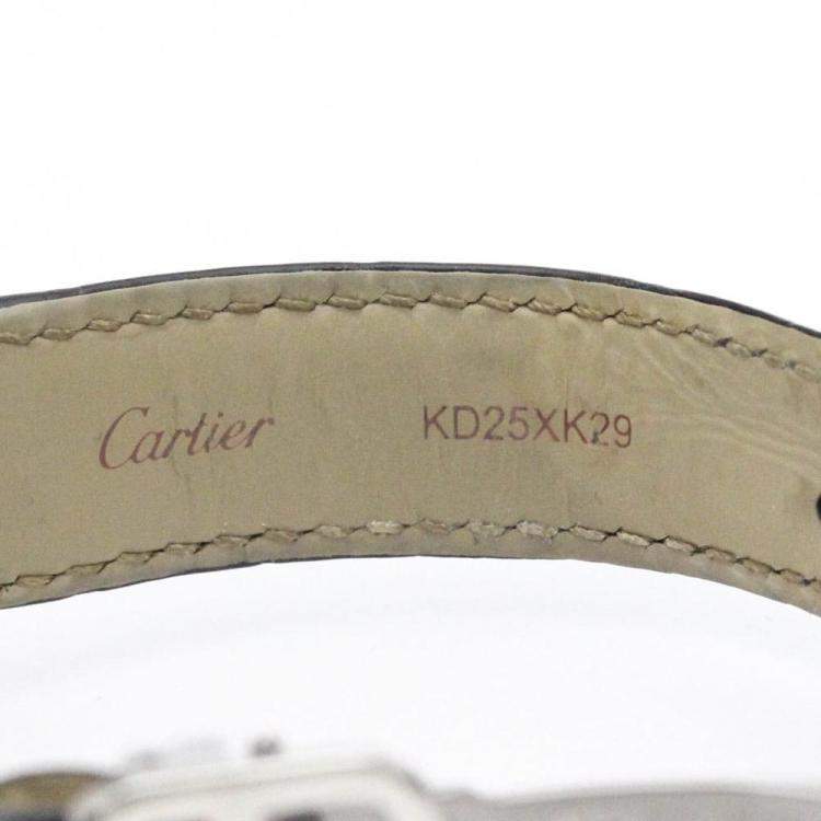 Pre Owned Cartier Silver Stainless Steel Tank Solo W5200005 Quartz Women's Wristwatch 24 mm