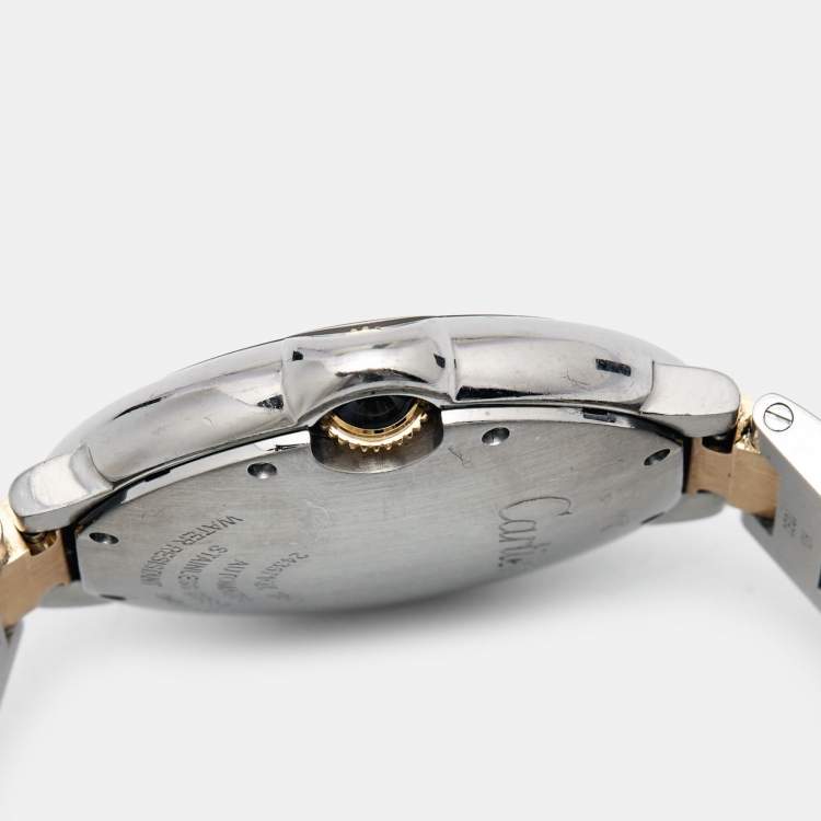 مملوكة مسبقًا Cartier Silver 18K Yellow Gold Stainless Steel Ballon Bleu 3284 Women's Wristwatch 36 mm