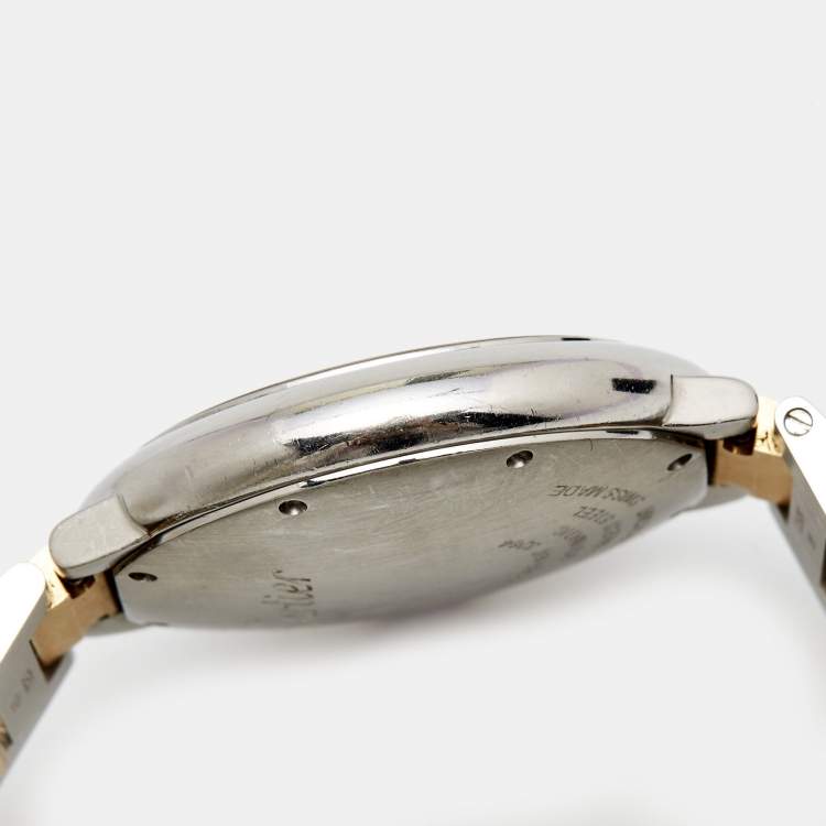 مملوكة مسبقًا Cartier Silver 18K Yellow Gold Stainless Steel Ballon Bleu 3284 Women's Wristwatch 36 mm