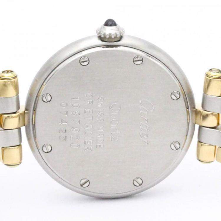 Pre Owned Cartier Silver 18K Yellow Gold And Stainless Steel Panthere Vendome Quartz Women's Wristwatch 24 mm