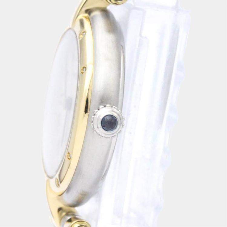 Pre Owned Cartier Silver 18K Yellow Gold And Stainless Steel Panthere Vendome Quartz Women's Wristwatch 24 mm