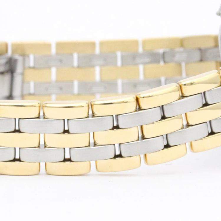 Pre Owned Cartier Silver 18K Yellow Gold And Stainless Steel Panthere Vendome Quartz Women's Wristwatch 24 mm
