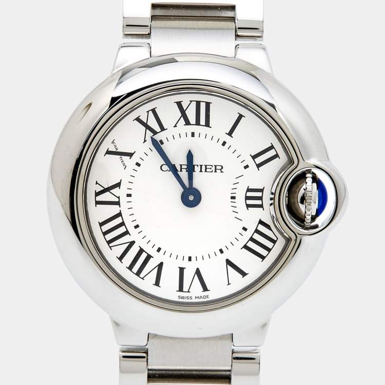 Pre Owned Carier Silver Stainless Steel Ballon Bleu W69010Z4 Women's Wristwatch 28 mm