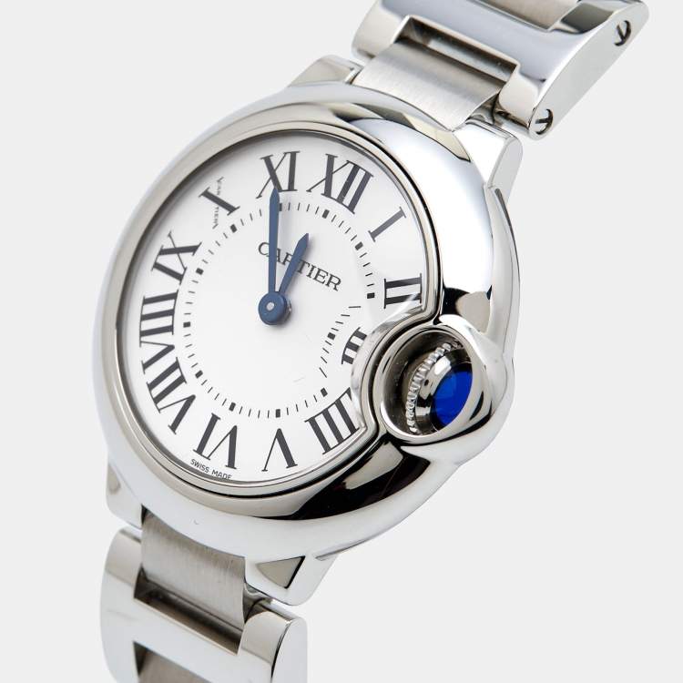 Pre Owned Carier Silver Stainless Steel Ballon Bleu W69010Z4 Women's Wristwatch 28 mm