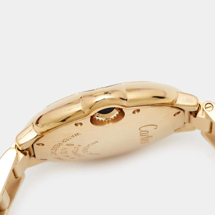 Pre Owned Cartier Silver 18K Rose Gold Ballon Bleu 3490 Women's Wristwatch 33 mm