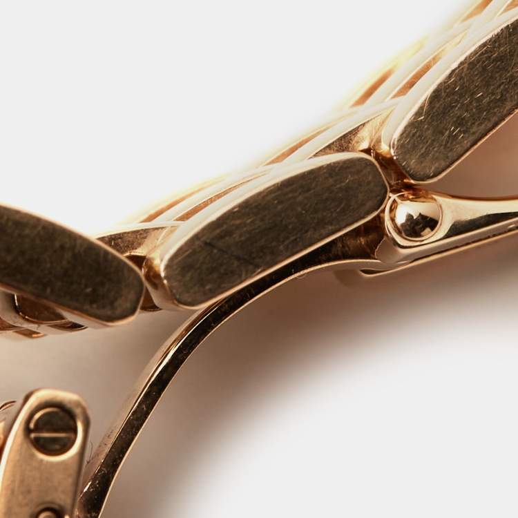 Pre Owned Cartier Silver 18k Rose Gold Diamond Panthère de Cartier WJPN0009 Women's Wristwatch 27 x 36 mm
