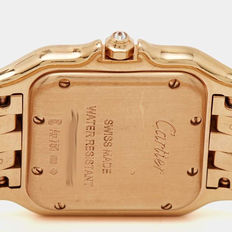 Pre Owned Cartier Silver 18k Rose Gold Diamond Panthère de Cartier WJPN0009 Women's Wristwatch 27 x 36 mm