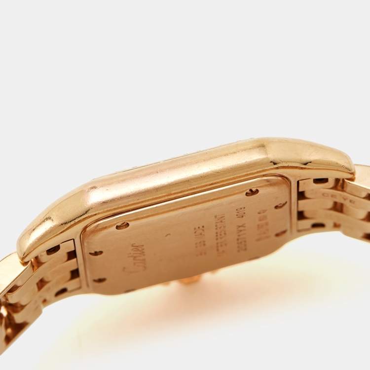 Pre Owned Cartier Silver 18k Rose Gold Diamond Panthère de Cartier WJPN0009 Women's Wristwatch 27 x 36 mm