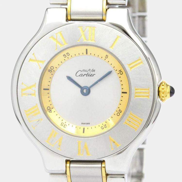 Cartier Silver Gold Plated Stainless Steel Must 21 W10072R6 Women's ...