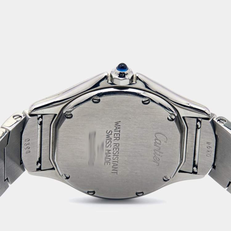 Pre Owned Cartier Silver Stainless Steel Panthere Cougar 1215/1 Women's Wristwatch 26 mm