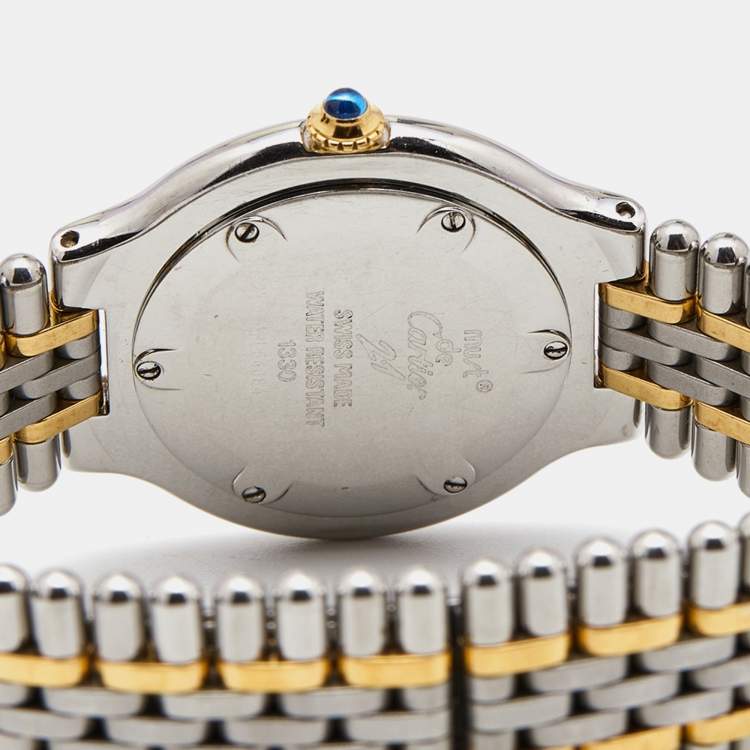 Pre Owned Cartier Silver Grey Stainless Steel Must De Cartier 21 Women's Wristwatch 31 mm