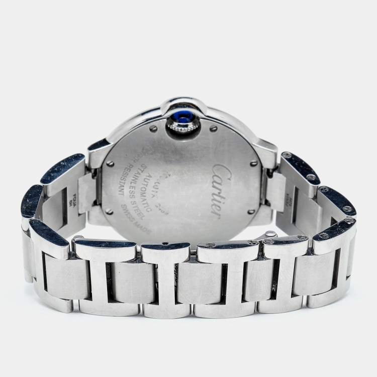 Pre Owned Cartier Silver Stainless Steel Ballon Bleu W6920071 Women's Wristwatch 33 mm