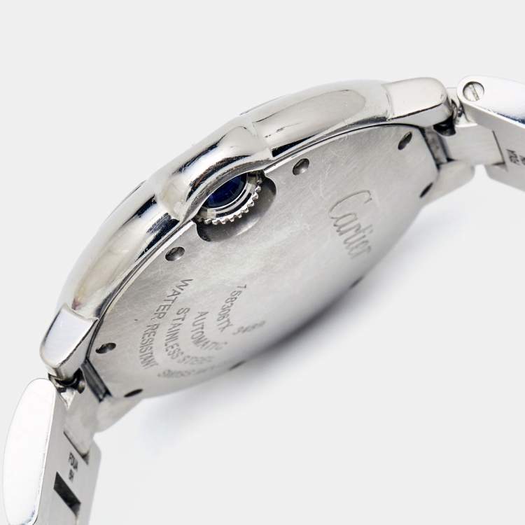 Pre Owned Cartier Silver Stainless Steel Ballon Bleu W6920071 Women's Wristwatch 33 mm