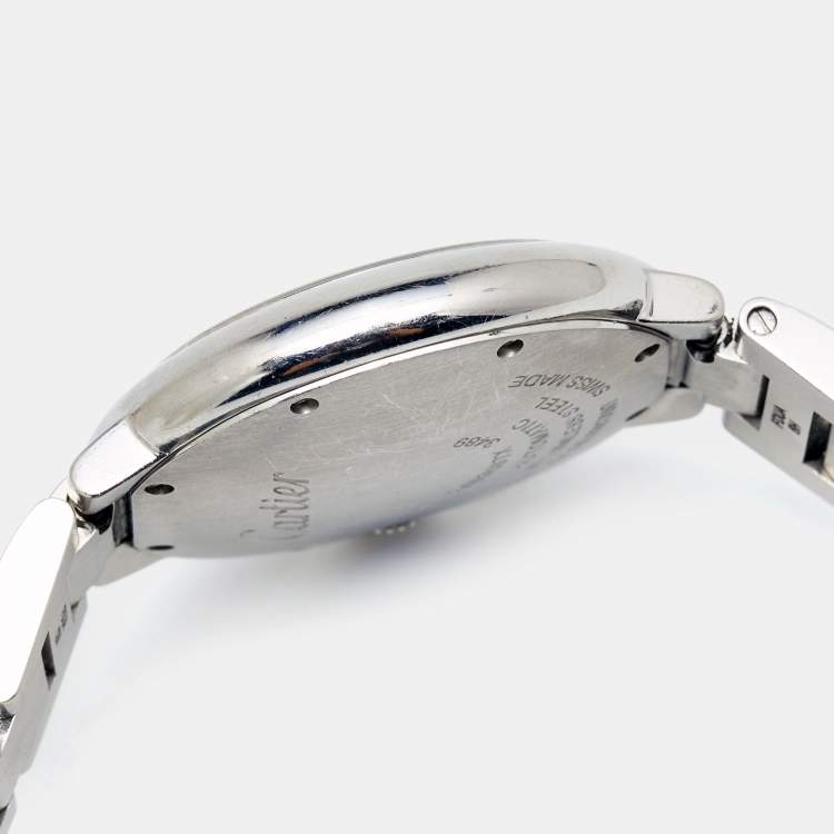 Pre Owned Cartier Silver Stainless Steel Ballon Bleu W6920071 Women's Wristwatch 33 mm