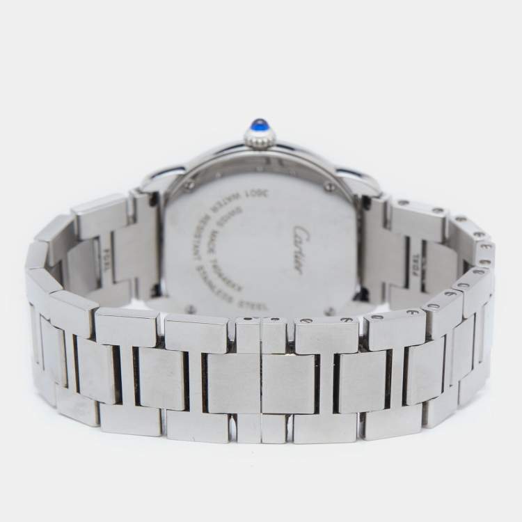 Pre Owned Cartier Silver Stainless Steel Ronde Solo De Cartier 3601 Women's Wristwatch 29 mm