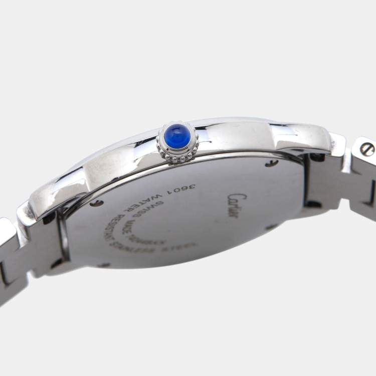 Pre Owned Cartier Silver Stainless Steel Ronde Solo De Cartier 3601 Women's Wristwatch 29 mm
