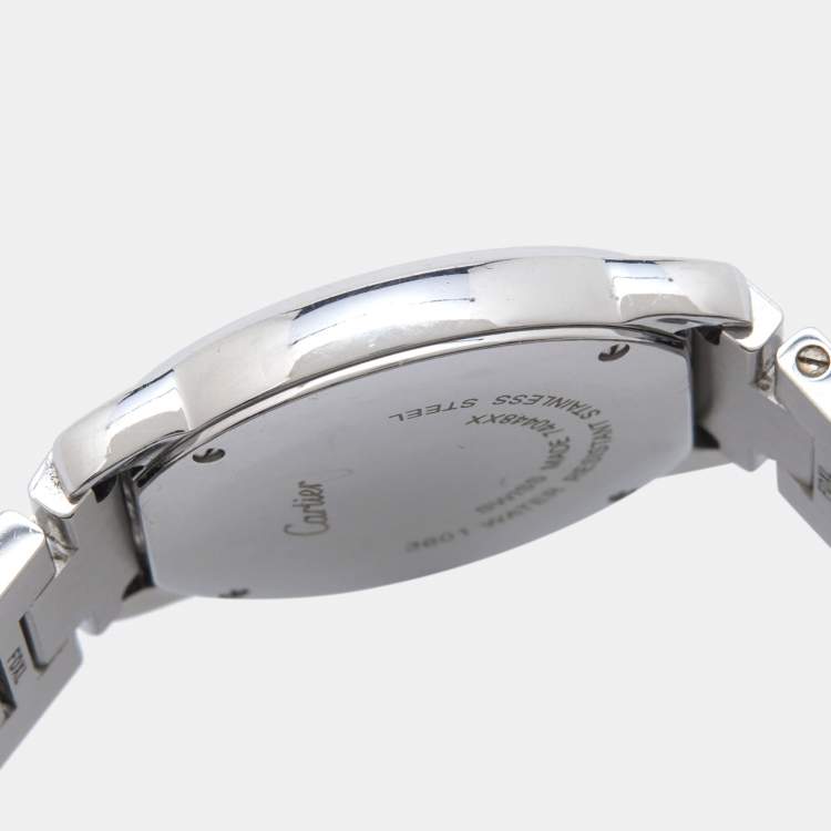 Pre Owned Cartier Silver Stainless Steel Ronde Solo De Cartier 3601 Women's Wristwatch 29 mm
