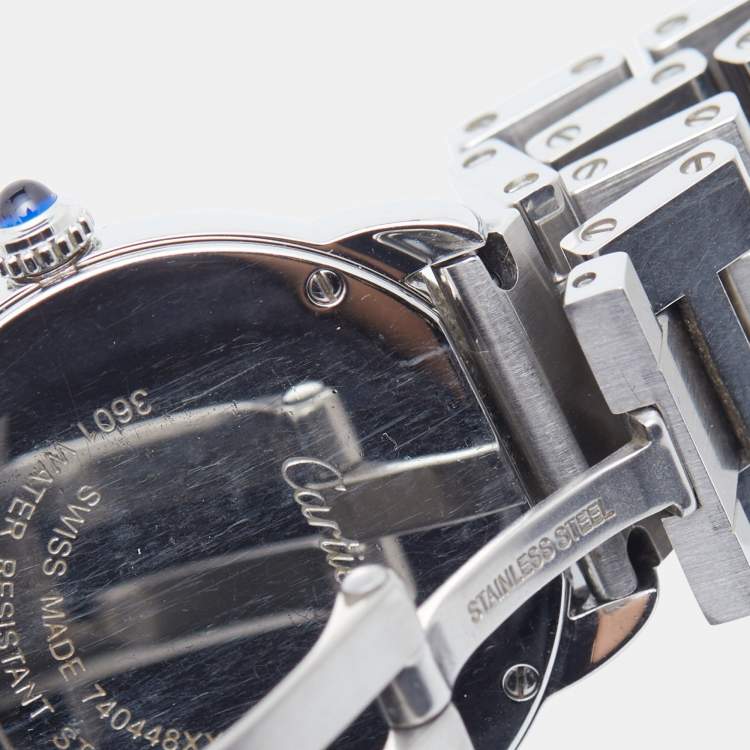 Pre Owned Cartier Silver Stainless Steel Ronde Solo De Cartier 3601 Women's Wristwatch 29 mm