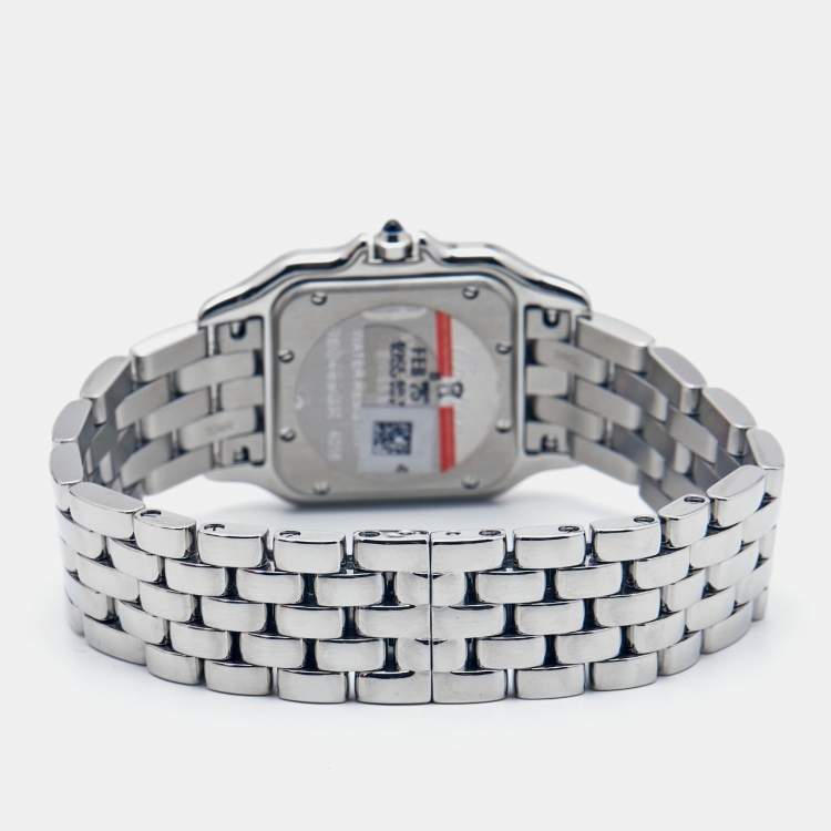 Pre Owned Cartier Silver Stainless Steel Panthere WSPN0007 Women's Wristwatch 26 mm