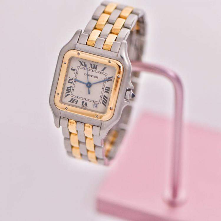 Pre Owned Cartier Panthère Medium Model Steel & Yellow Gold Watch W2PN0007