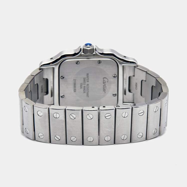 Pre Owned Cartier Silver Stainless Steel Santos Galbee W2006006 Women's Wristwatch 29 mm
