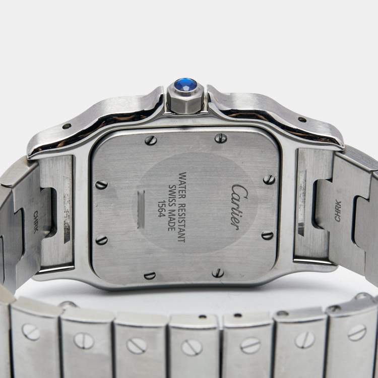Pre Owned Cartier Silver Stainless Steel Santos Galbee W2006006 Women's Wristwatch 29 mm