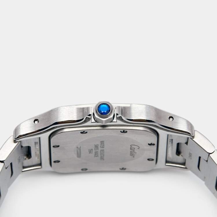 Pre Owned Cartier Silver Stainless Steel Santos Galbee W2006006 Women's Wristwatch 29 mm