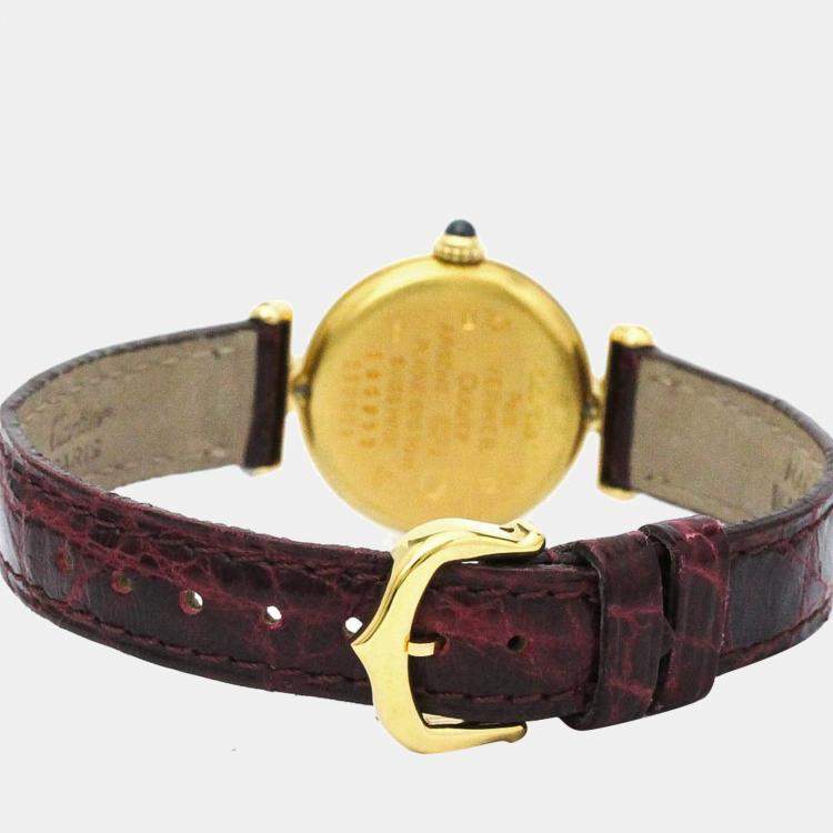 Pre Owned Cartier White Gold Tone Stainless Steel Must Colisee Women's Wristwatch 24 mm