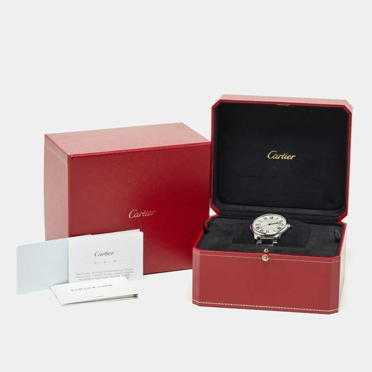 Pre Owned Cartier Silver Stainless Steel Ronde Must WSRN0035 Men's Wristwatch 40 mm 