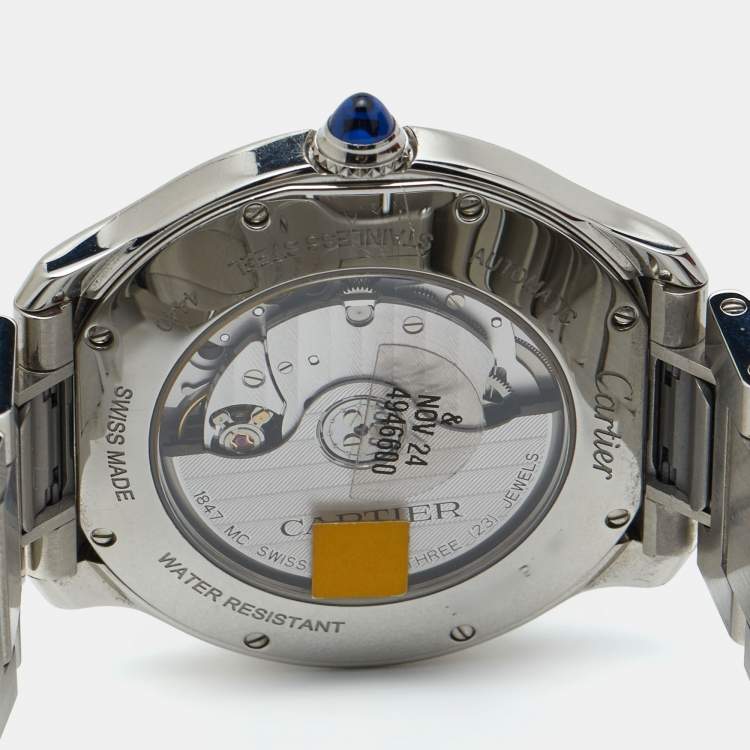 Pre Owned Cartier Silver Stainless Steel Ronde Must WSRN0035 Men's Wristwatch 40 mm 