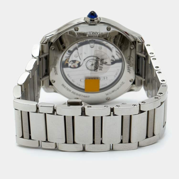 Pre Owned Cartier Silver Stainless Steel Ronde Must WSRN0035 Men's Wristwatch 40 mm 