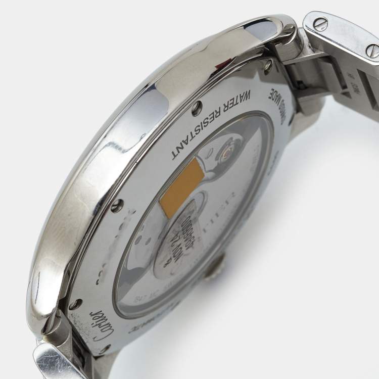 Pre Owned Cartier Silver Stainless Steel Ronde Must WSRN0035 Men's Wristwatch 40 mm 