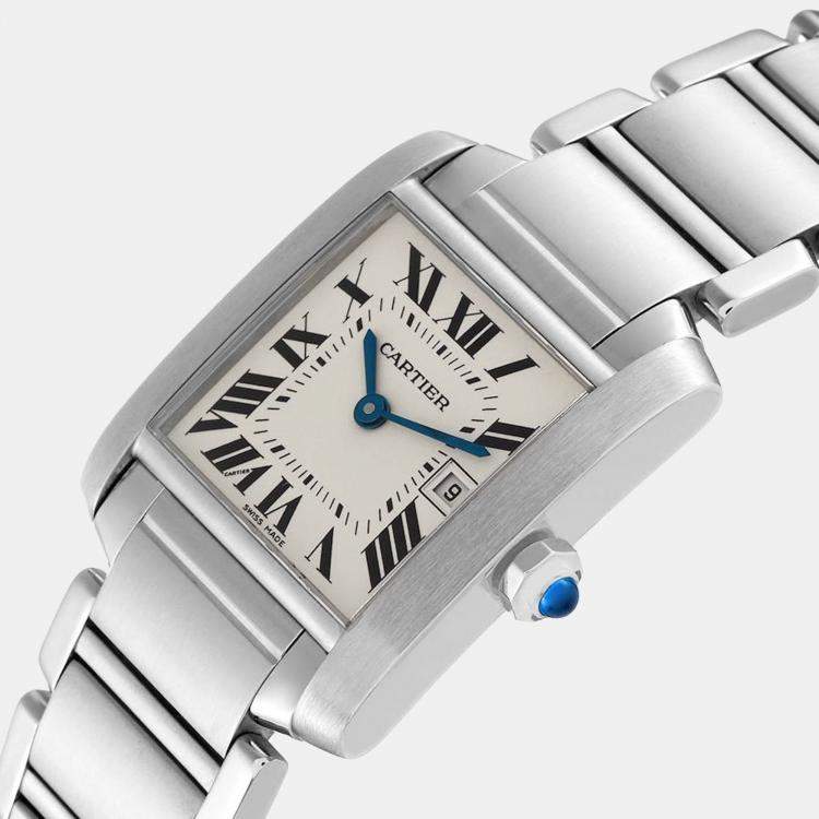 Cartier Tank Francaise Midsize Silver Dial Steel Ladies Watch