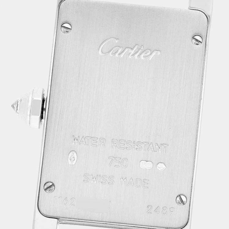 Pre Owned Cartier Tank Americaine White Gold Diamond Ladies Watch WB7018L1