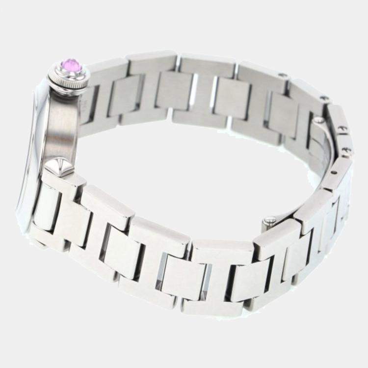 Pre Owned Cartier Pink Stainless Steel Miss Pasha W3140023 Quartz Women's Wristwatch 27 mm
