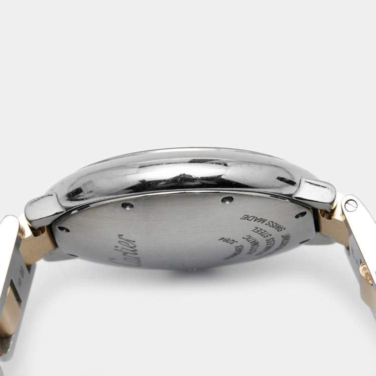 Pre Owned Cartier Pink Mother Of Pearl 18K Rose Gold Stainless Steel Ballon Bleu 3284 Women's Wristwatch 36 mm