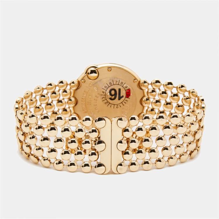 Pre Owned Cartier Mother of Pearl 18K Rose Gold Diamonds Ballon Blanc de Cartier 3722 Women's Wristwatch 30 mm