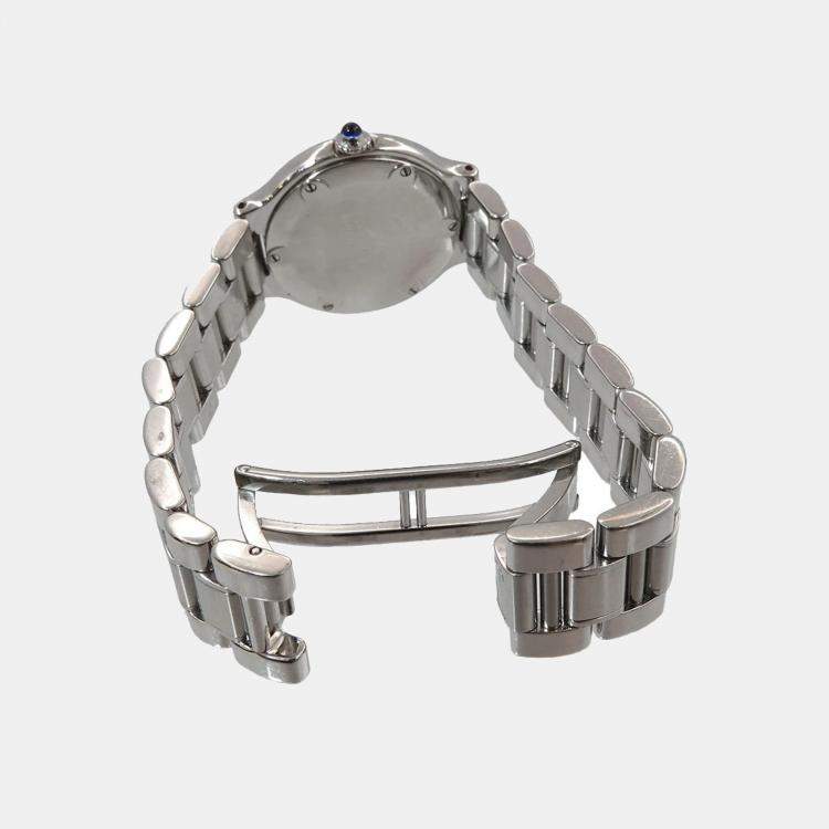 Pre Owned Cartier Silver Stainless Steel Must 21 de Cartier W10109T2 Women's Wristwatch 28 mm