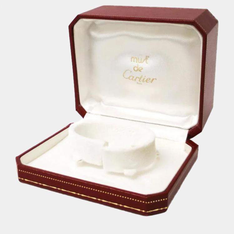 Pre Owned Cartier White Yellow Gold Plated Must de Cartier Women's Wristwatch 32 mm