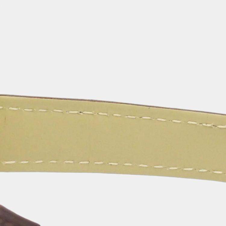 Pre Owned Cartier White Yellow Gold Plated Must de Cartier Women's Wristwatch 32 mm