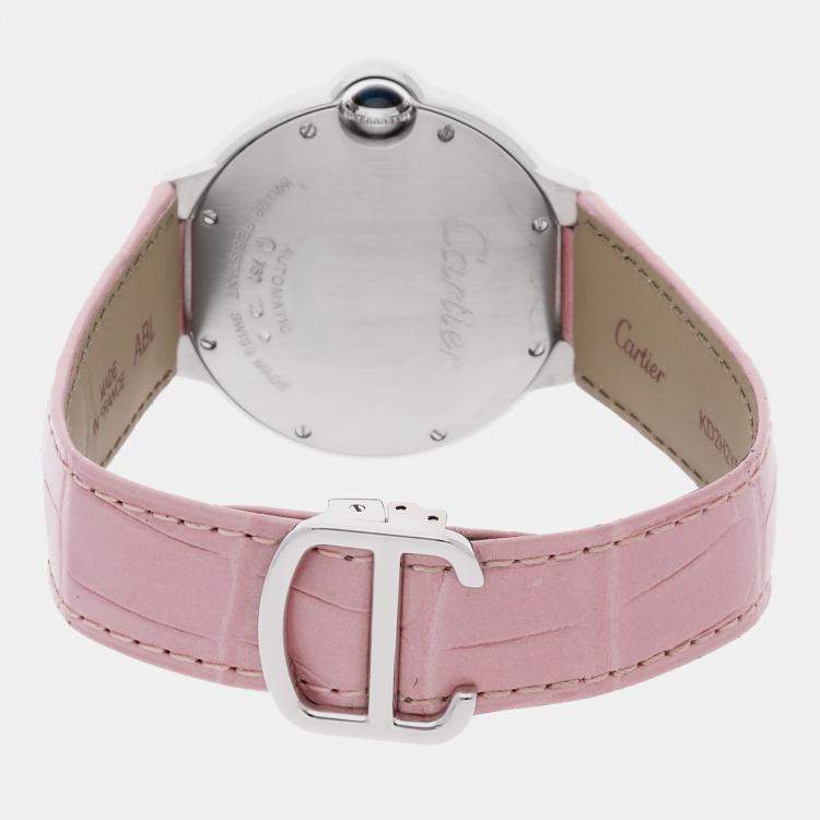 Pre Owned Cartier Ballon Bleu WE900651 Automatic Silver 18k White Gold Women’s Wristwatch 36mm