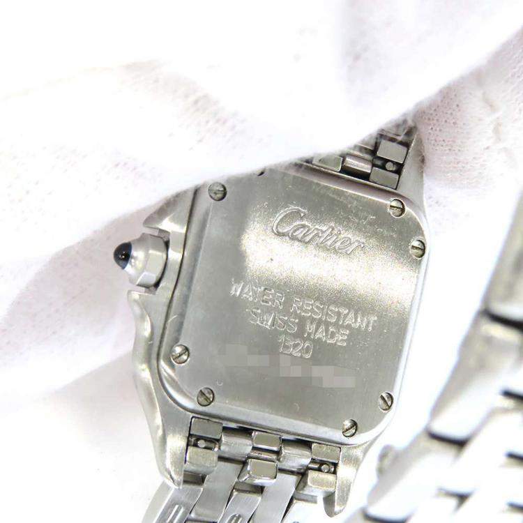 Pre Owned Cartier Silver Stainless Steel Panthere W25033P5 Quartz Women's Wristwatch 22 mm