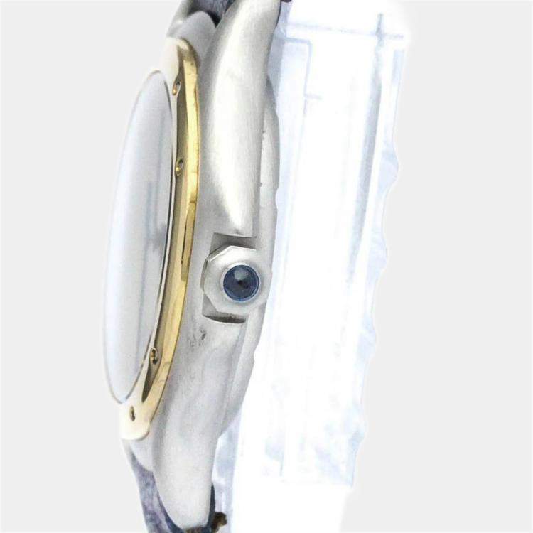 Pre Owned Cartier Silver 18k Yellow Gold And Stainless Steel Panthere Cougar Quartz Women's Wristwatch 26 mm